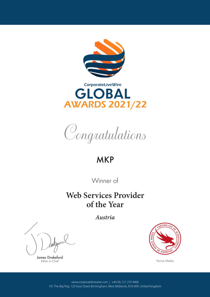 mkp Webbetreuung | Award Winner 2021/22