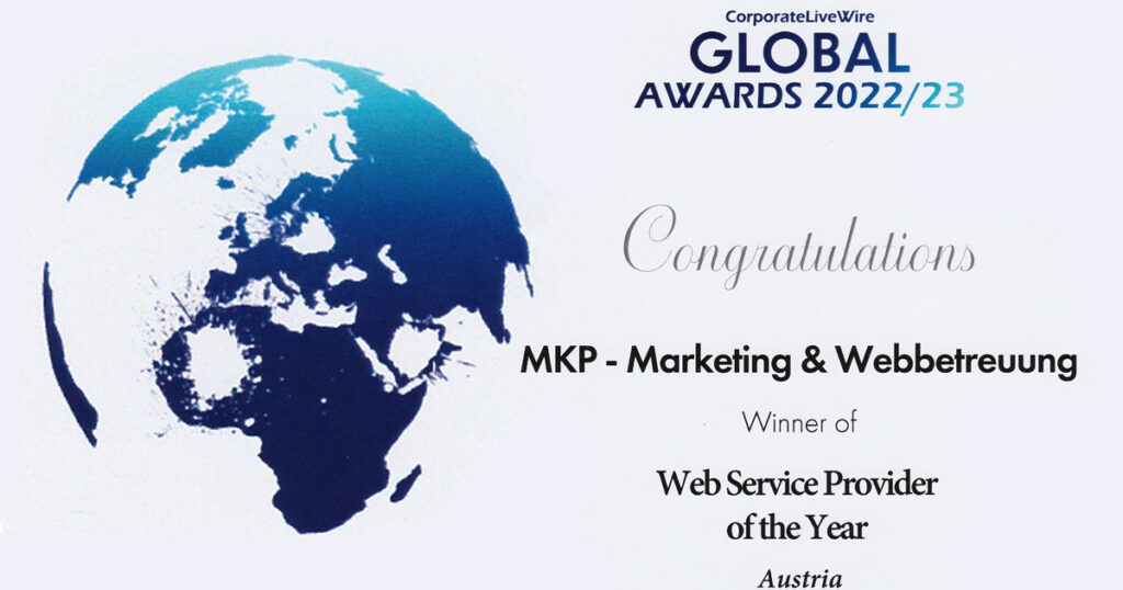 MKP Marketing & Webbetreuung | Global Award 2022/23